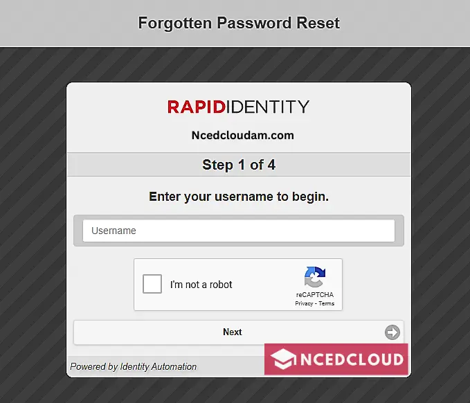 NCEdCloud Password Reset
