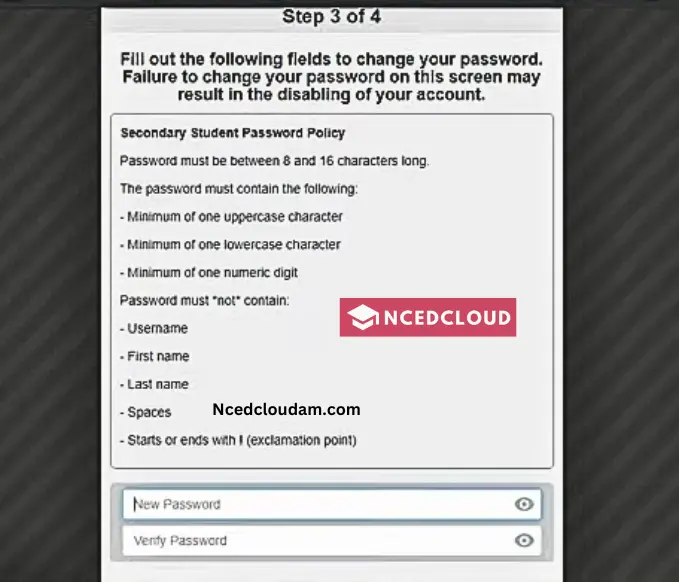 Ncedcloud password reset app