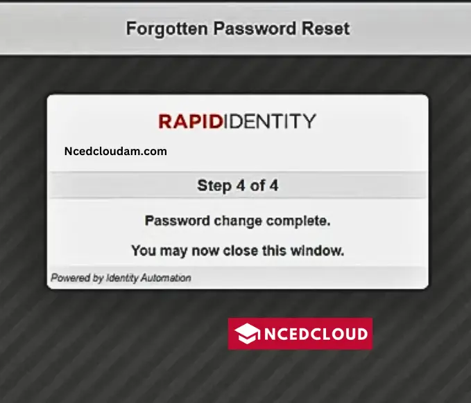ncedcloud forgot password